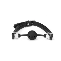 Liebe Seele - Black Bond Ball Gag - állítható szilikon szájpecek (fekete)