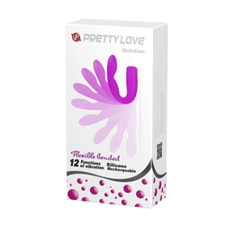 Pretty Love - Quintion - 12 funkciós, hajlítható csiklóizgató és G-pont vibrátor (USB) - lila