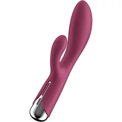 Satisfyer - Spinning Rabbit 1 - prémium, 12 vibrációs és 5 rotáció funkciós csiklóizgató és G-pont vibrátor (USB) - vörös