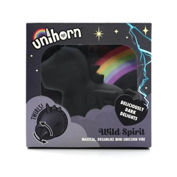 Unihorn - Wild Spirit - egyedi, 10 funkciós masszírozó és csiklóizgató egyszarvú (USB) - fekete