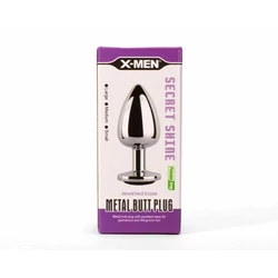 X-Men - Secret Shade Metal Butt Plug - kisméretű díszített fém análdugó (fekete)