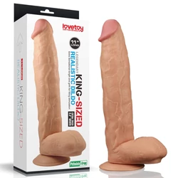 Lovetoy - 11&quot; Legendary King Sized Realistic Dildo - rugalmas, rögzíthető, élethű dildó (30cm) - natúr