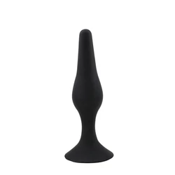 Guilty Toys - Anal Plug Vivian Medium - közepes méretű, rögzíthető, szilikon análkúp (11cm) - fekete