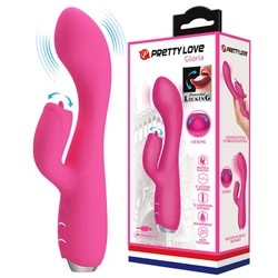 Pretty Love  - Gloria - 12 vibrációs, memória funkciós, nyalogató csiklóizgató és G-pont vibrátor (USB) - pink