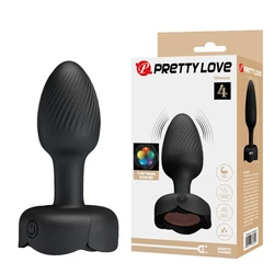 Pretty Love  - Olman - 10 funkciós, vibrációs anális izgató villogó LED fényárral (USB) - fekete