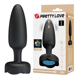 Pretty Love  - Tarion - 10 funkciós, fel-le mozgó, vibrációs anális izgató villogó LED fényárral (USB) - fekete