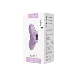 Svakom - Echo 2 Pink Lilac - websmart , 5 rezgési és melegítő funkciós ujjra húzható vibrátor (USB) - lila