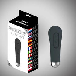 Power Escorts - Clit Massager - klitorisz-masszírozó vibrátor (USB) - fekete