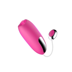 Boss Series - Clit Massager - melegítő funkciós, szilikon csiklóizgató nyelv-vibrátor és masszírozó (USB) - pink