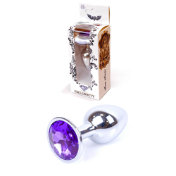 Boss Series - Jewellery - lila kristályos análdugó (ezüst)