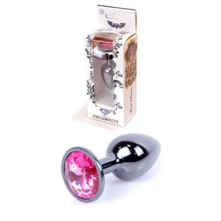 Boss Series - Jewellery - rózsaszín kristályos análdugó (sötét-ezüst)