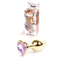 Boss Series - Jewellery - szív alakú, rózsa kristályos análdugó (arany)