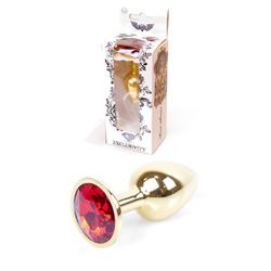 Boss Series - Jewellery - vörös kristályos análdugó (arany)