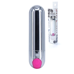 Boss Series - Lady Finger - 10 funkciós mini vibrátor (USB) - ezüst-rózsaszín