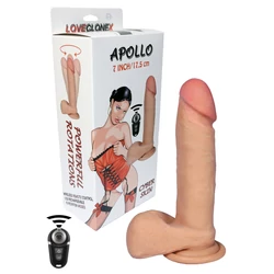 Boss Series - LoveCloneX 7&quot; - Apollo - élethű, forgófejes, wireless vibrátor (USB) natúr