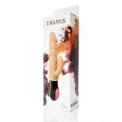 Boss Series - Uranus - fel le mozgó, élethű, rotációs csiklóizgató és G-pont vibrátor (USB) - natúr