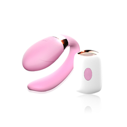Boss Series - V-vibe Pink - 7 funkciós, wireless, szilikon párvibrátor (USB) - pink