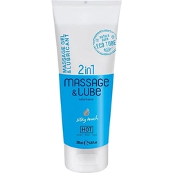 Hot - 2in1 Massage & Lube Silky Touch - prémium vízbázisú síkosító és masszázsgél (200ml)