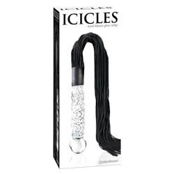 Pipedream - Icicles No 38 - exkluzív, korbács és dildó kombó (üveg/bőr)