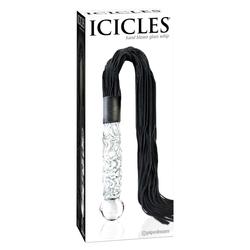 Pipedream - Icicles No 38 - exkluzív, korbács és dildó kombó (üveg/bőr)
