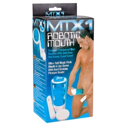 Seven Creations - MTX1 - Robotic Mouth - szilikon, vibrációs száj maszturbátor (kék)