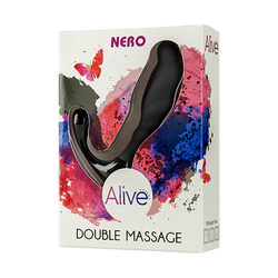 Nero - Double Massage - szilikon prosztata masszírozó és anális izgató (fekete)