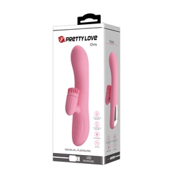 Pretty Love - Chris - 7 funkciós, forgófejes csiklóizgató és G-pont vibrátor (USB) - pink