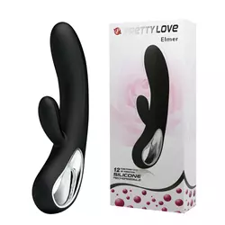 Pretty Love - Elmer - 12 funkciós csiklóizgató és G-pont vibrátor (USB) - fekete