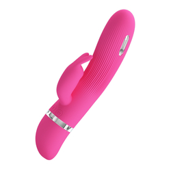 Pretty Love - Ingram -7 funkciós, szilikon nyuszis csiklóizgató és G-pont vibrátor (pink)