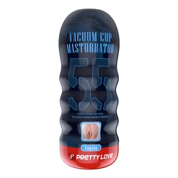 Pretty Love - Vacuum Cup Masturbator 55 - élethű, vákuum, vagina maszturbátor (fekete)