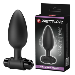 Pretty Love - Vibra Butt Plug II - 10 funkciós, szilikon, vibrációs análdugó (fekete)