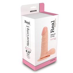 Real Rapture Flesh 6,5" - élethű, rögzíthető, herés dildó (natúr)