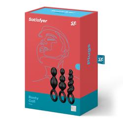 Satisfyer - Booty Call - prémium, szilikon análdildó szett (3db) - fekete