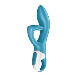 Satisfyer - Embrace Me - dupla motoros, szilikon, csiklóizgató és G-pont vibrátor (USB) - türkiz