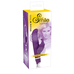 Sweet Smile - G-Butterfly - 7 funkciós, szilikon nyuszis csiklóizgató és G-pont vibrátor (lila)