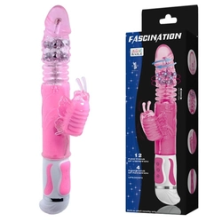 Debra - Fascination Bunny Vibrator 3 - rotációs, dupla motoros, nyuszis csiklóizgató és G-pont vibrátor (pink)