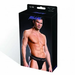 Blue Line - Performance Microfiber Jock Strap - erotikus férfi szuszpenzor (S/M) - fekete