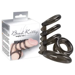 Bad Kitty - Naughty Toys - Cock Ring - here és péniszgyűrű szett - (3 részes)