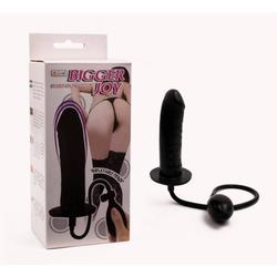 Baile - Bigger Joy - Inflatable Penis 1 - rögzítehető, távirányitású, felfújható anál vibrátor (fekete)
