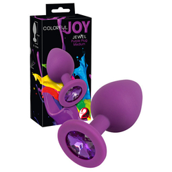 You2Toys - Colorful Joy Jewel Purple Plug - díszített, szilikon análdugó (lila)