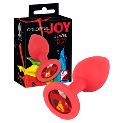 You2Toys - Colorful Joy Jewel Red Plugdíszített, szilikon análdugó (piros)