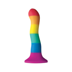 NS Toys - Colours Pride Edition Wave 6" - rögzíthető, hullámos dildó (19cm) - szivárvány