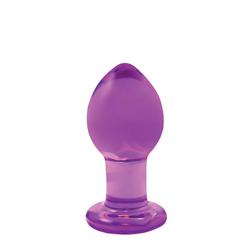 NS Toys - Crystal Medium - közepes méretű üveg análdugó (7,6cm) - lila
