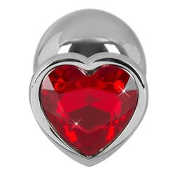 You2Toys - Diamond Butt Plug Medium - közepes méretű, díszített, fém análdugó (ezüst)