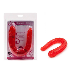 Debra - Double Dong  - élethű, kétvégű dildó (30cm) - piros