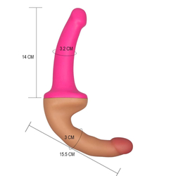 Lovetoy - 12" Holy Dong - duplavégű, élethű dildó (29,5cm) - pink/natúr