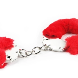 Lovetoy - Fetish Pleasure - Fluffy Hand Cuffs - bolyhos csuklóbilincs (piros)