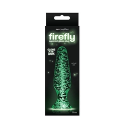 NS Toys - Firefly Tapered Glass Plug - Glows in the Dark - foszforeszkáló, üveg análkúp (10,5cm) - áttetsző