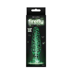 NS Toys - Firefly Tapered Glass Plug - Glows in the Dark - foszforeszkáló, üveg análkúp (10,5cm) - áttetsző