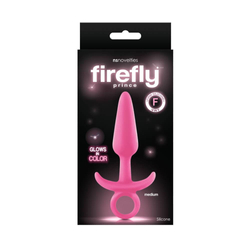 NS Toys - Firefly Prince - Glows in Colour - közepes méretű, szilikon análhorog (12,5cm) - pink